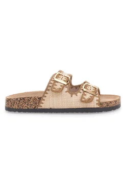 Ciabatte con doppia fibbia decorata oro ME & ME 14221-ME u0026 ME Clearance