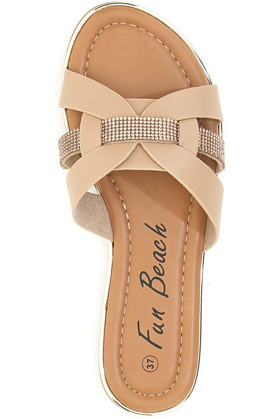 Ciabatte con fasce incrociate e strass 14217-FUN BEACH Hot