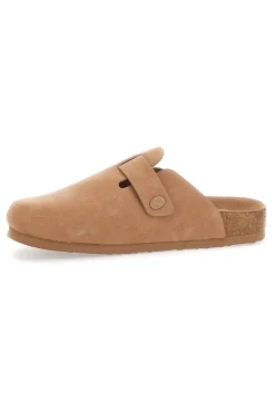 Ciabatte con fibbia e sottopiede in vera pelle S11U700-SUPERGA