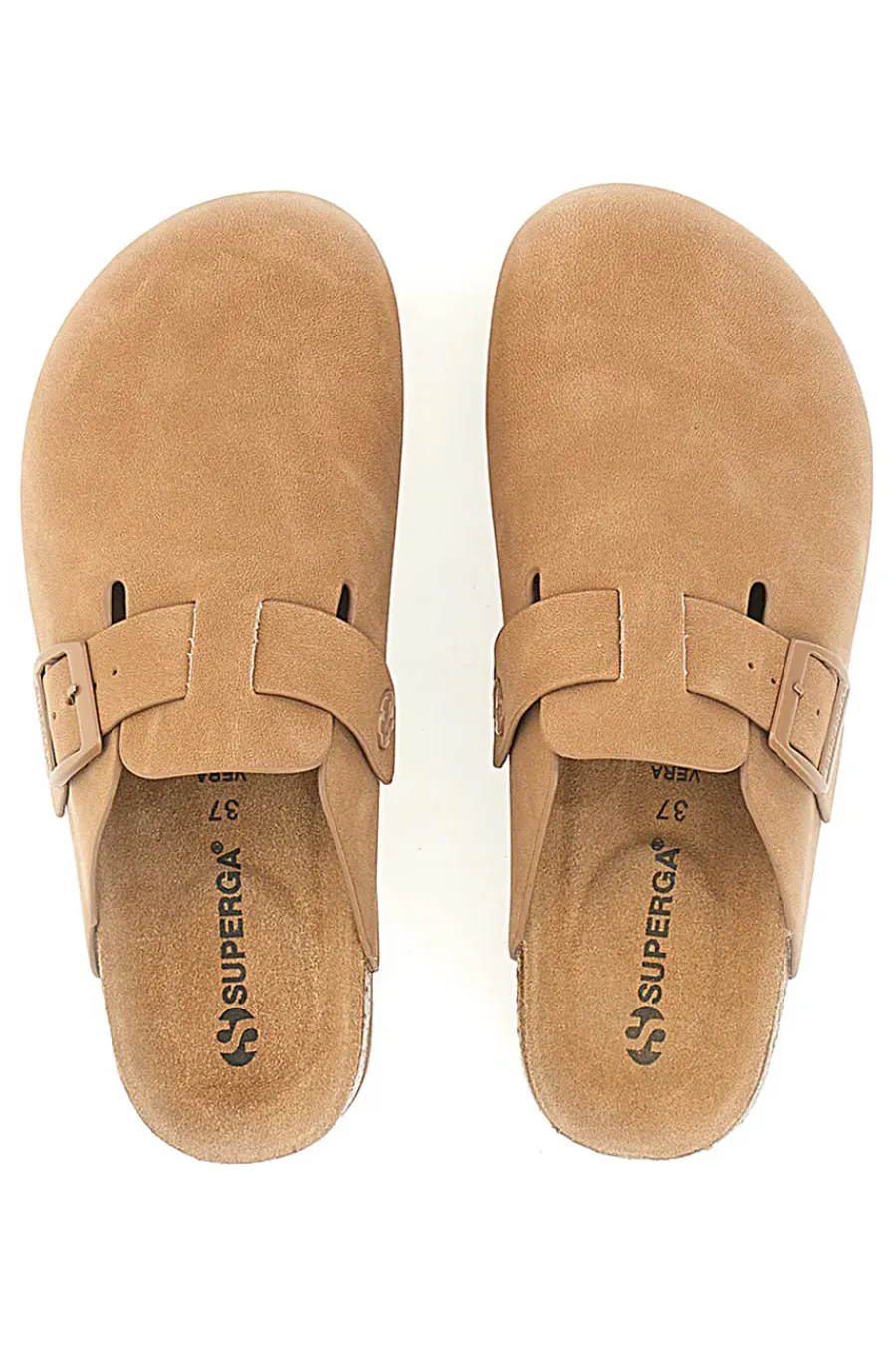 Ciabatte con fibbia e sottopiede in vera pelle S11U700-SUPERGA