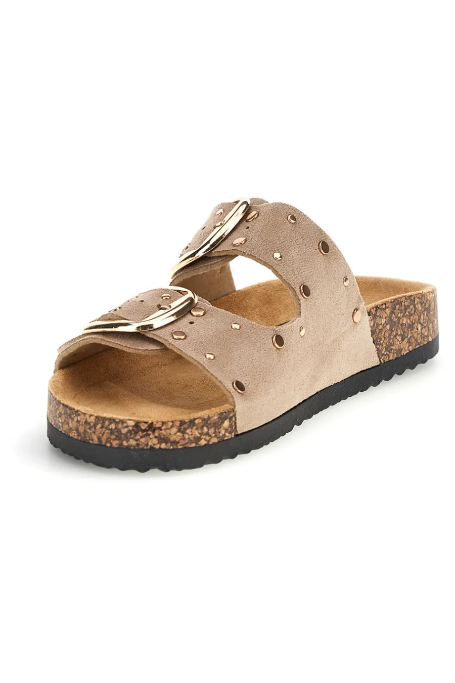 Ciabatte beige con fibbie e borchie Me & Me 15616-ME u0026 ME Best