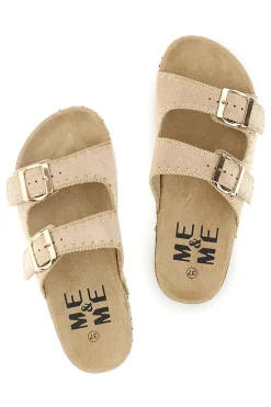 Ciabatte con fibbie e dettagli ricamati Me & Me 14184-ME u0026 ME Discount