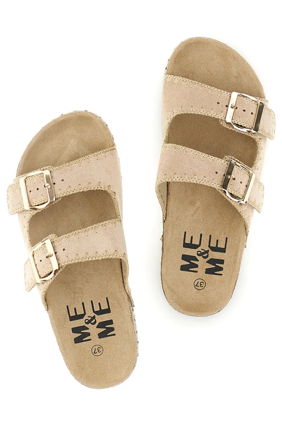 Ciabatte con fibbie e dettagli ricamati Me & Me 14184-ME u0026 ME Discount