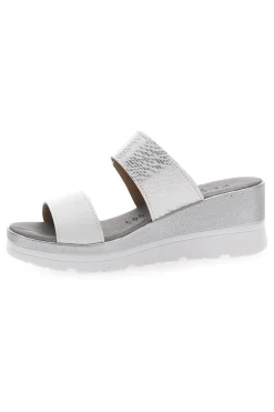 Ciabatte Beige con Zeppa A Contrasto Bianca 11073143-PLOCADI Clearance