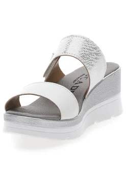 Ciabatte Beige con Zeppa A Contrasto Bianca 11073143-PLOCADI Clearance