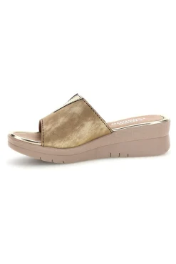 Ciabatte Beige Dettagli Metallizzati 8551-LINEA COMODA Online