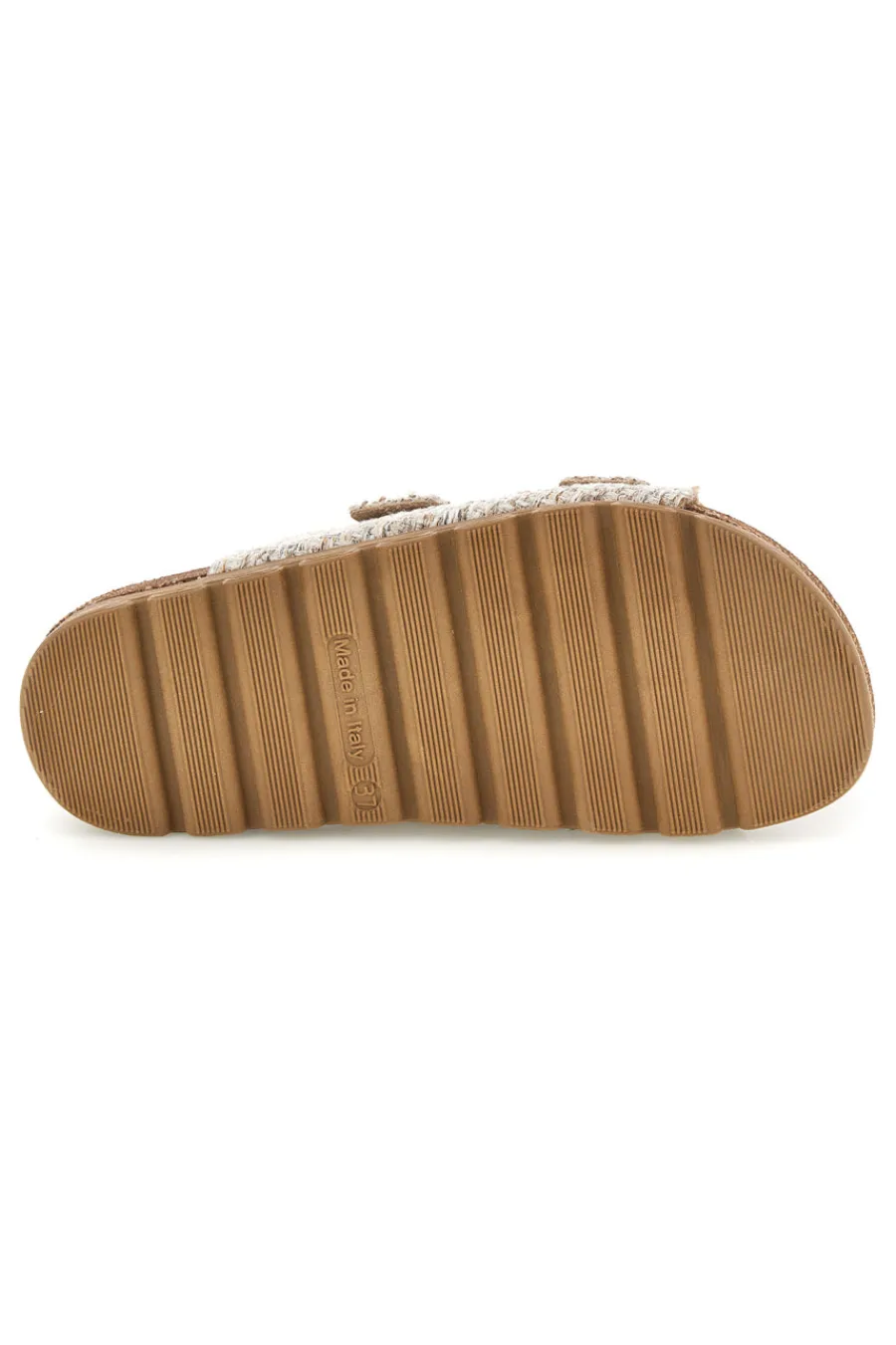 Ciabatte beige effetto intrecciato con sottopiede in vera pelle 335P20630SR-PITTARELLO BIO Hot