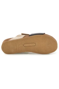 Ciabatte beige e marroni con sottopiede in vera pelle 293A485SR-PITTARELLO ECO Outlet