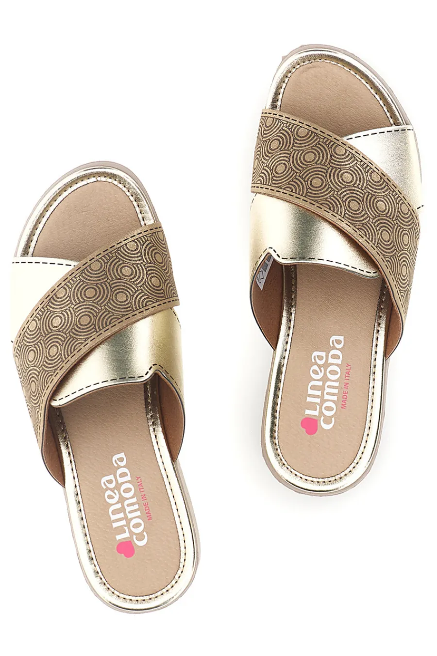 Ciabatte Beige Fasce Incrociate 8528-LINEA COMODA Outlet