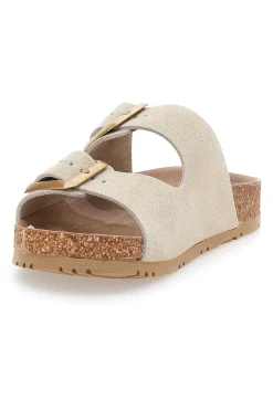 Ciabatte beige doppia fibbia vegan 335CF20631S-PITTARELLO GREEN WALK Clearance