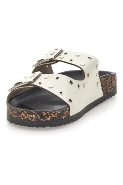 Ciabatte bianche con borchie e fibbie grandi ME & ME 14198-ME u0026 ME Sale