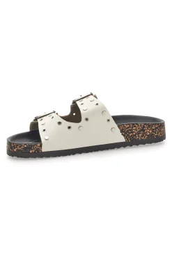 Ciabatte bianche con borchie e fibbie grandi ME & ME 14198-ME u0026 ME Sale