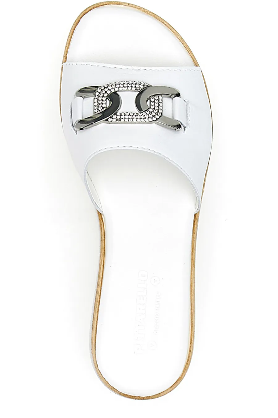 Ciabatte Bianche con Catenina Argento e Platform 3456-PITTARELLO LOVE New