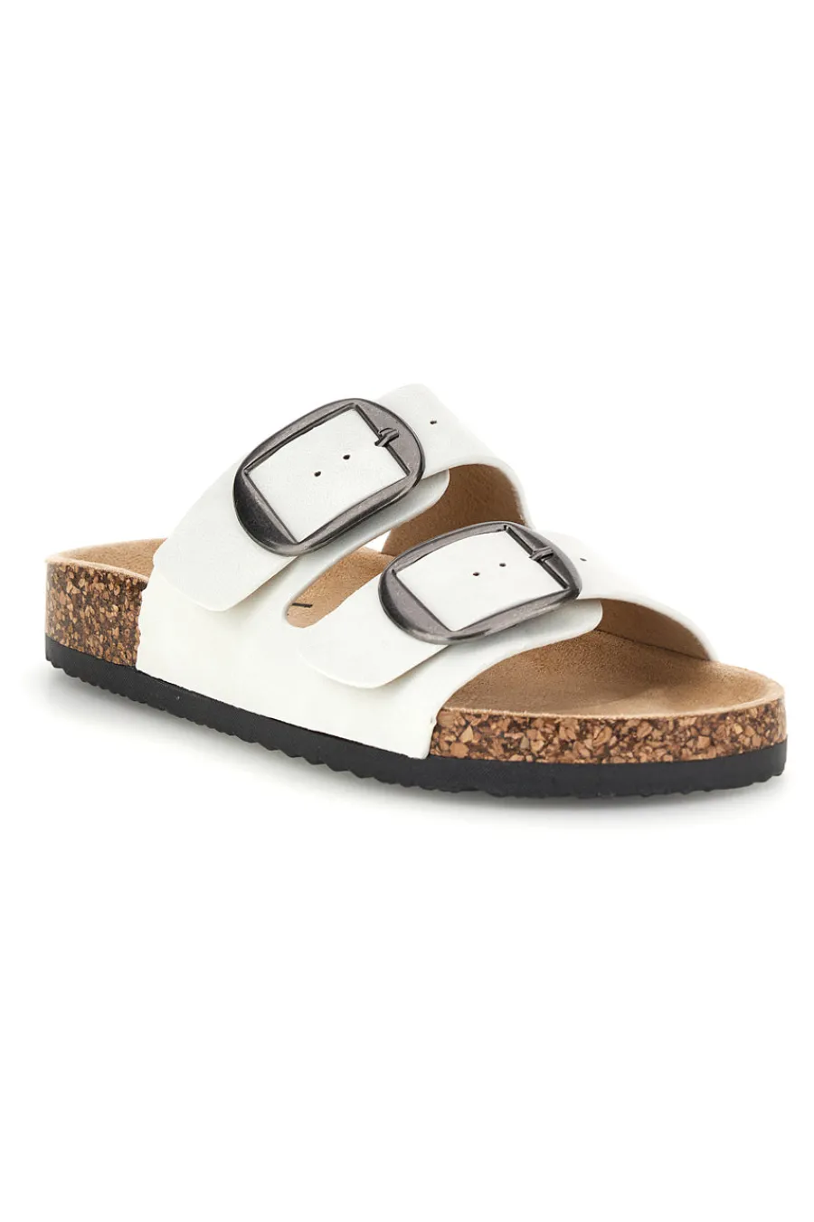 Ciabatte Bianche con doppia fibbia Me & me 1043103-ME u0026 ME Outlet