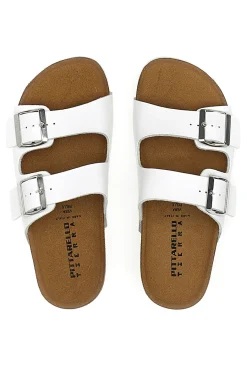 Ciabatte Bianche con Doppia Fibbia Made in Italy 335A00630SR-PITTARELLO TIERRA Clearance