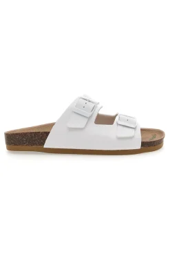 Ciabatte Bianche con Doppia Fibbia 25413-BIO UP Best