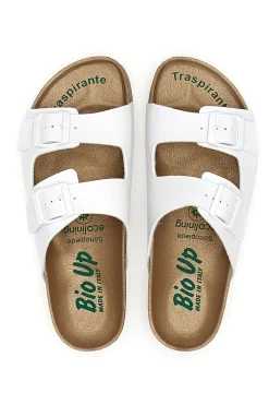 Ciabatte Bianche con Doppia Fibbia 25413-BIO UP Best