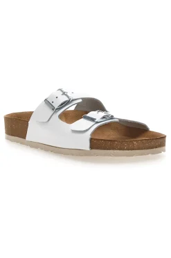 Ciabatte Bianche con Doppia Fascia e Sottopiede in Pelle 20 ND-INBLU Hot