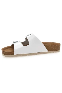 Ciabatte Bianche con Doppia Fascia e Sottopiede in Pelle 20 ND-INBLU Hot
