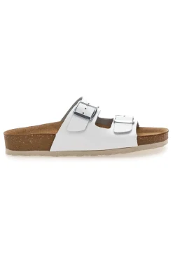 Ciabatte Bianche con Doppia Fascia e Sottopiede in Pelle 20 ND-INBLU Hot