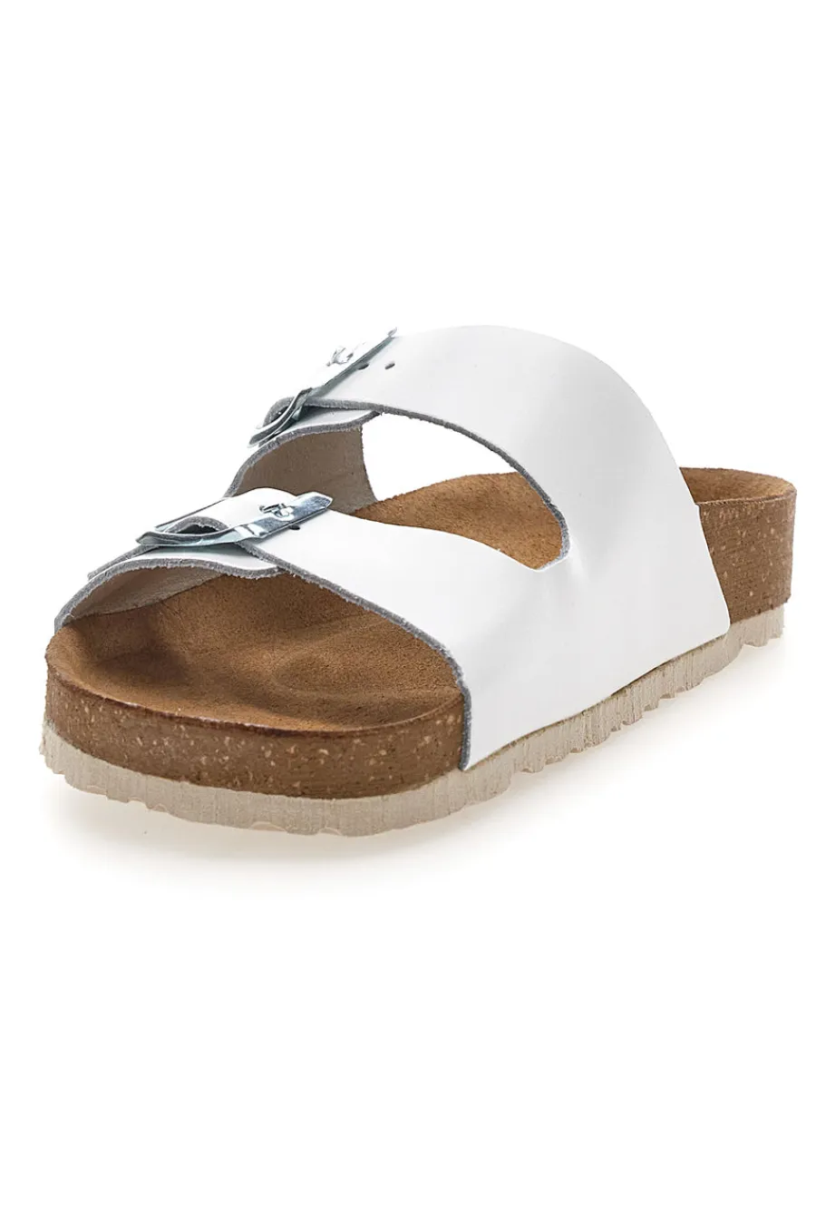 Ciabatte Bianche con Doppia Fascia e Sottopiede in Pelle 20 ND-INBLU Hot