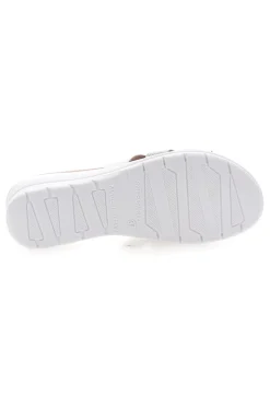 Ciabatte bianche con fascia glitter e zeppa 520-FLY NATURE New
