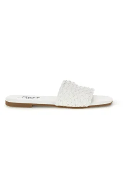 Ciabatte bianche con fascia intrecciata PRE5410-THE FIRST CHIC