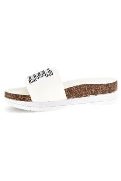 Ciabatte bianche con fascia logata e platform 9784-LAURA BIAGIOTTI Sale