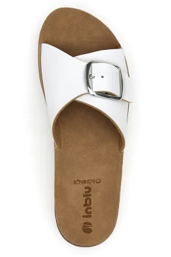 Ciabatte Bianche Con Fibbia e Platform In Pelle 38 Pk-INBLU Best