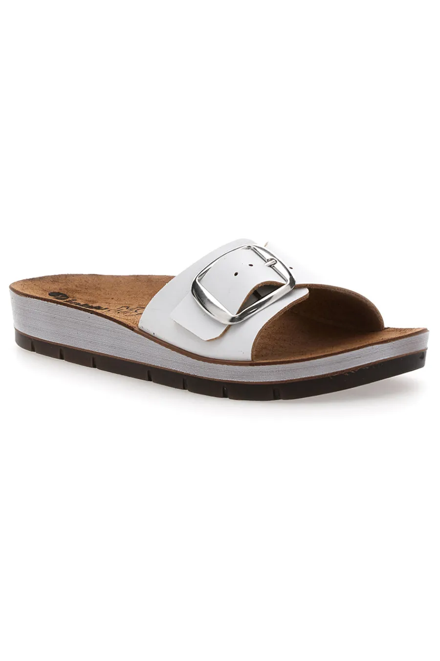 Ciabatte Bianche con Fibbia Regolabile e Sottopiede in Pelle 41 CP-INBLU Discount