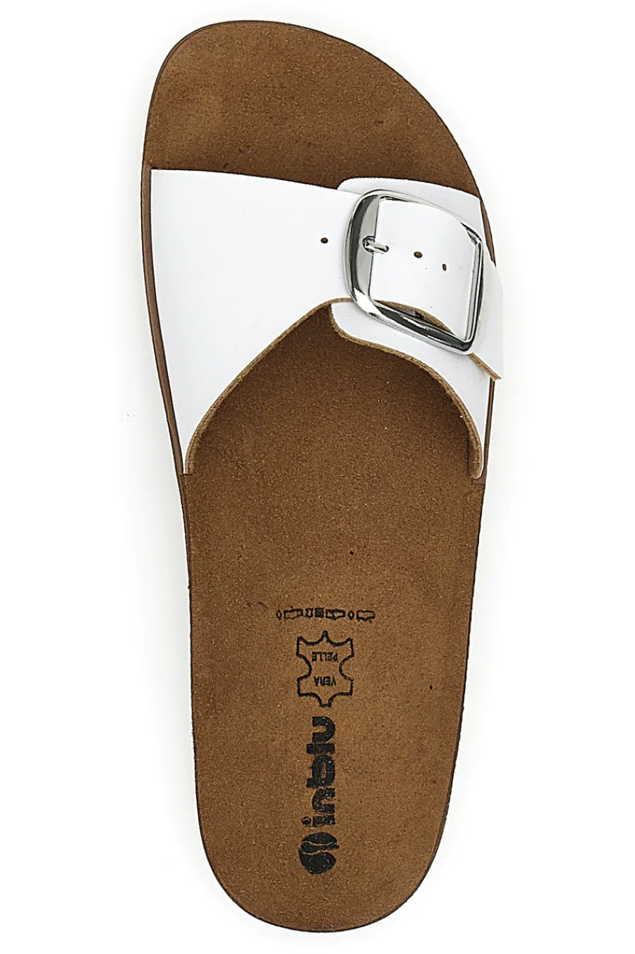 Ciabatte Bianche con Fibbia Regolabile e Sottopiede in Pelle 41 CP-INBLU Discount