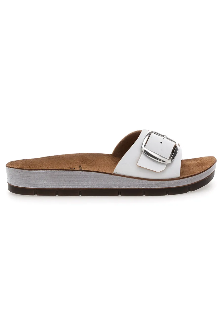 Ciabatte Bianche con Fibbia Regolabile e Sottopiede in Pelle 41 CP-INBLU Discount