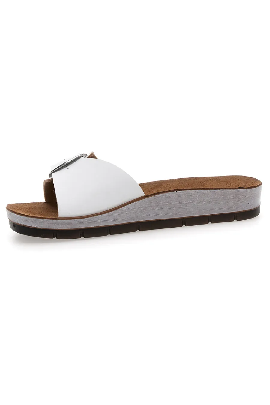 Ciabatte Bianche con Fibbia Regolabile e Sottopiede in Pelle 41 CP-INBLU Discount