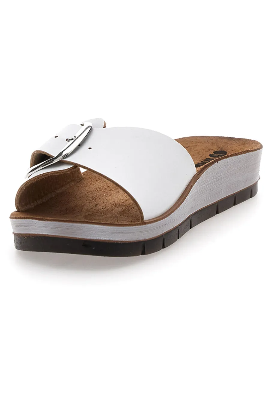 Ciabatte Bianche con Fibbia Regolabile e Sottopiede in Pelle 41 CP-INBLU Discount