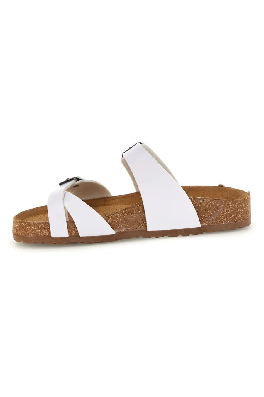 Ciabatte bianche con fibbie e plantare anatomico 203-BIO UP Outlet