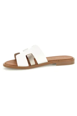 Ciabatte bianche con inserti metallizzati MAT16-PLOCADI Online