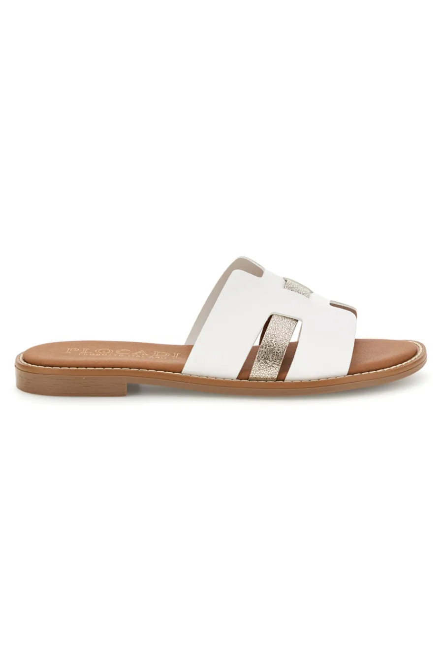 Ciabatte bianche con inserti metallizzati MAT16-PLOCADI Online