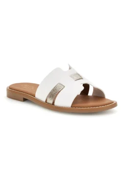 Ciabatte bianche con inserti metallizzati MAT16-PLOCADI Online