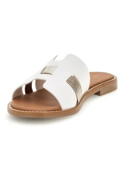 Ciabatte bianche con inserti metallizzati MAT16-PLOCADI Online