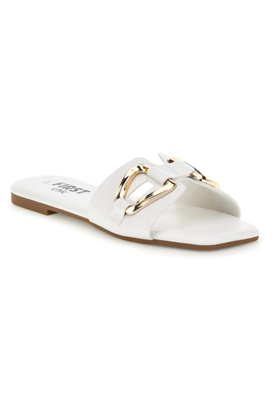 Ciabatte bianche con morsetto PRE5413-THE FIRST CHIC Discount