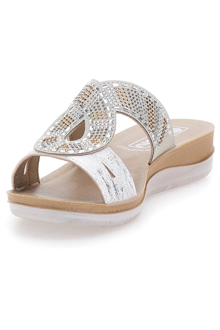 Ciabatte bianche con strass 42BV-INBLU Online