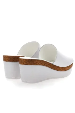 Ciabatte Bianche Con Zeppa con Fascia in Pelle 28004525-PITTARELLO