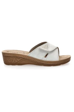 Ciabatte Bianche con Zeppa e Strappo 03 PV-INBLU Best