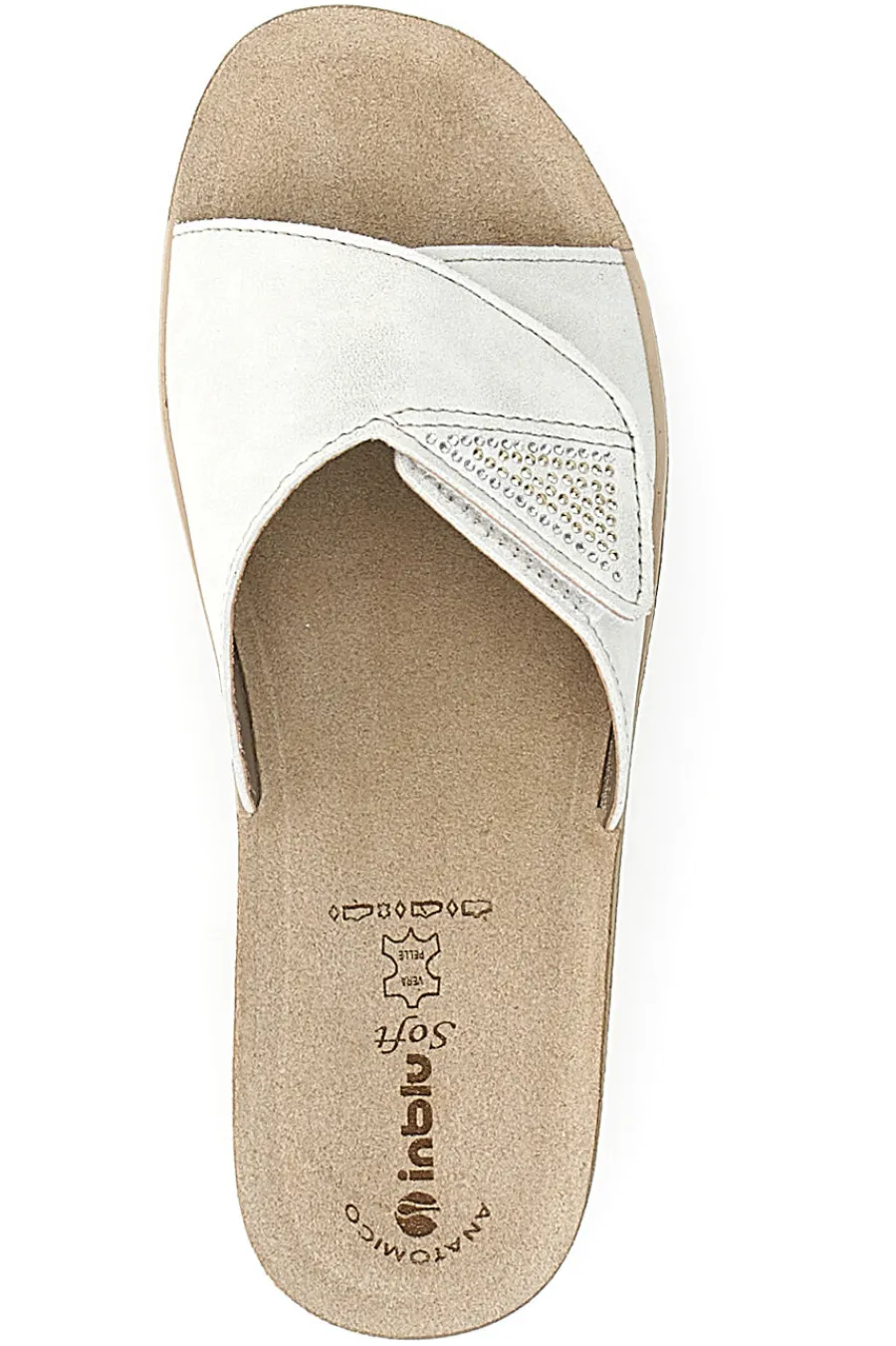 Ciabatte Bianche con Zeppa e Strappo 03 PV-INBLU Best