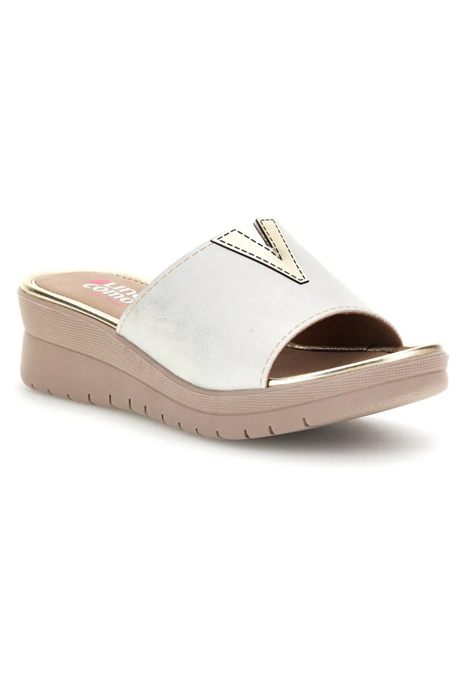 Ciabatte Bianco Dettagli Metallizzati 8551-LINEA COMODA Hot