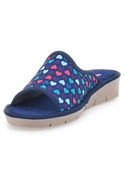 Ciabatte Blu Con Cuoricini Made in Italy 8063-LINEA COMODA Discount