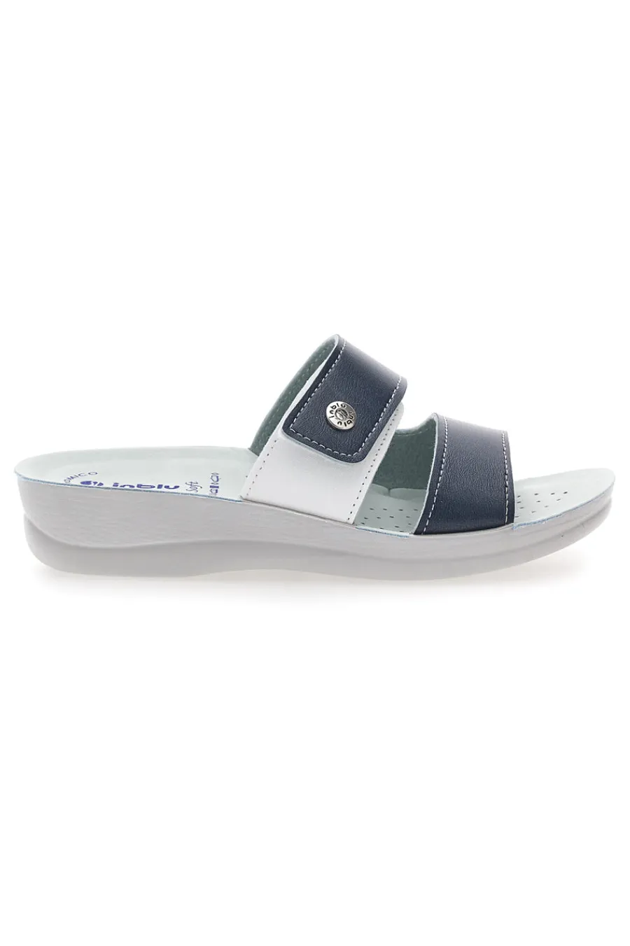 Ciabatte blu con doppia fascia regolabile e plantare anatomico 63VR-INBLU New