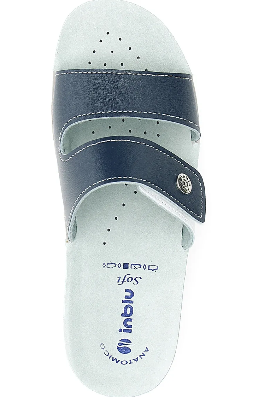 Ciabatte blu con doppia fascia regolabile e plantare anatomico 63VR-INBLU New