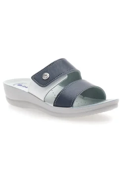Ciabatte blu con doppia fascia regolabile e plantare anatomico 63VR-INBLU New
