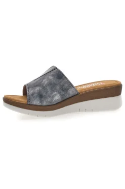Ciabatte blu con fascia intrecciata e plantare morbido 6526-LINEA COMODA Outlet